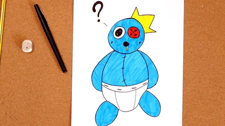 Azul Babão em forma de desenho 